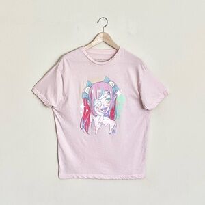 Melty-Chan Anime Monster Girl Graphic Pink T Shirt Adult size Large